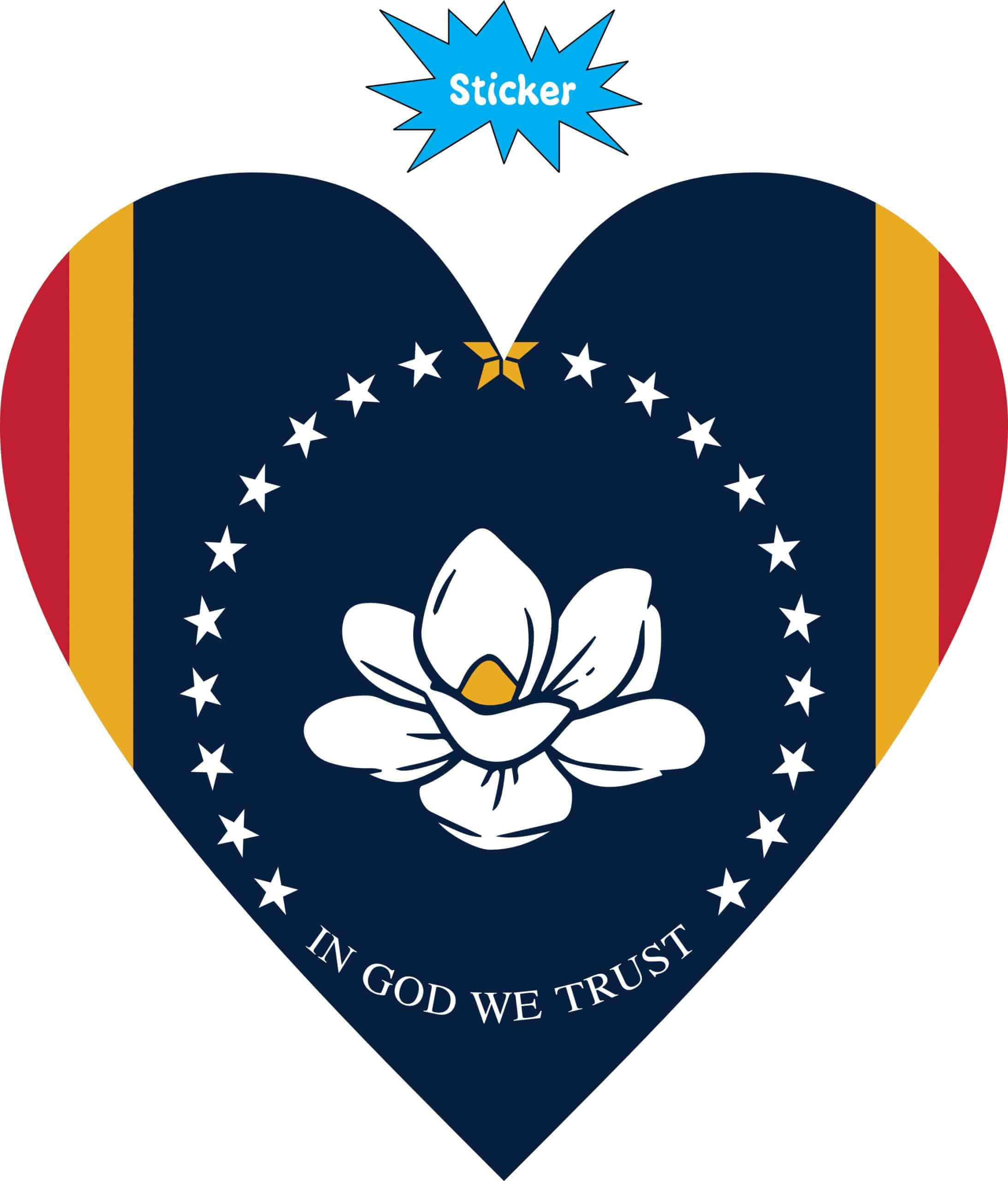 StickerTalk Heart Mississippi in God We Trust Flag Vinyl Sticker, 5 inches by 5 inches - Image 3