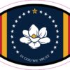 Oval Mississippi in God We Trust Flag Vinyl Sticker