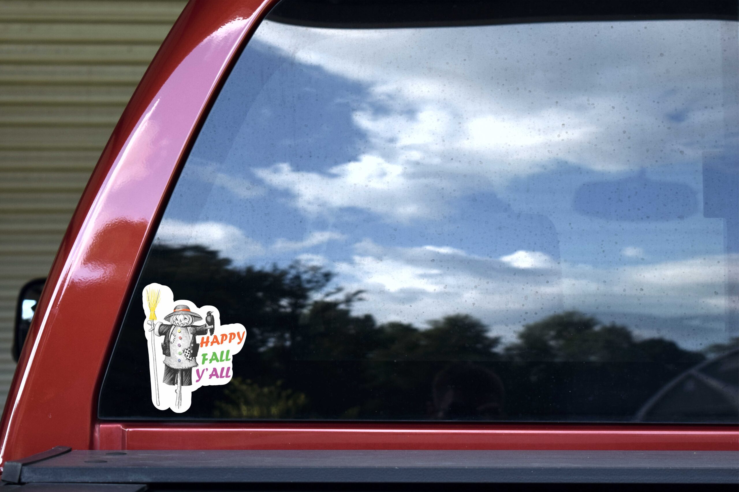 Scarecrow Happy Fall Yall Vinyl Sticker