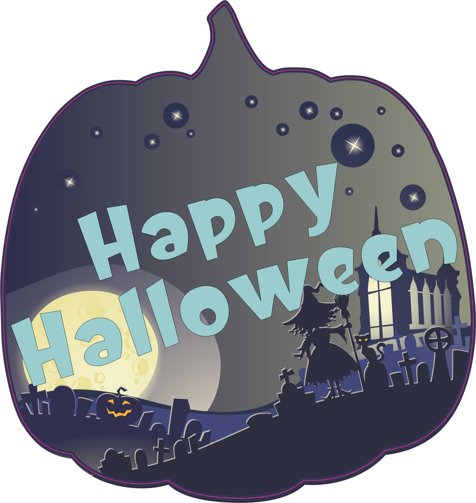 Pumpkin Happy Halloween Vinyl Sticker