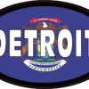 Flag Oval Detroit MI Vinyl Sticker