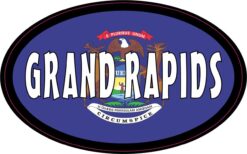Flag Oval Grand Rapids MI Vinyl Sticker