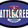 Flag Oval Battle Creek MI Vinyl Sticker