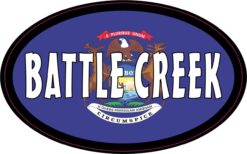 Flag Oval Battle Creek MI Vinyl Sticker