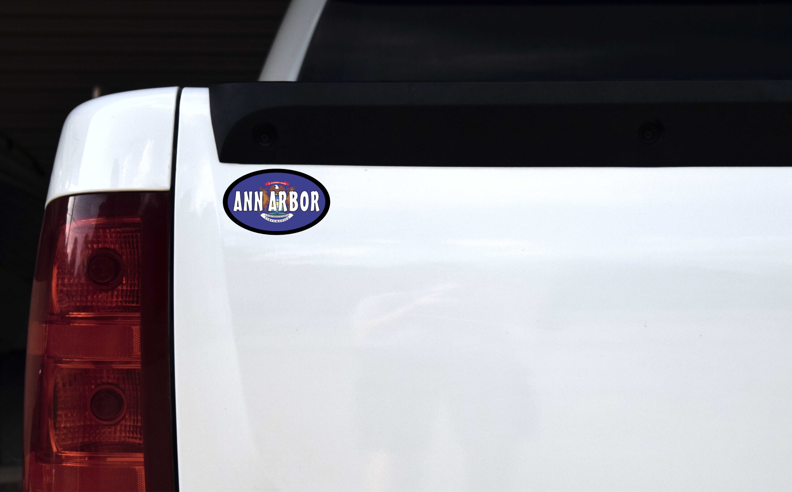 Flag Oval Ann Arbor MI Vinyl Sticker