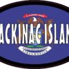 Flag Oval Mackinac Island MI Vinyl Sticker