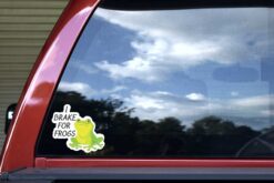 I Brake for Frogs Vinyl Sticker