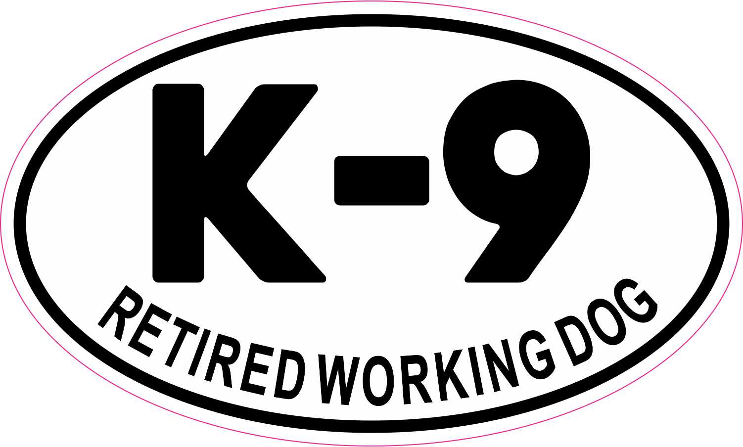 Oval K-9 Retired Working Dog Vinyl Sticker