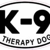 Oval K-9 Therapy Dog Vinyl Sticker