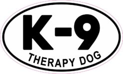 Oval K-9 Therapy Dog Vinyl Sticker