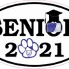 Blue Cougar Face Mask Senior 2021 Vinyl Sticker
