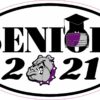 Purple Bulldog Face Mask Senior 2021 Vinyl Sticker
