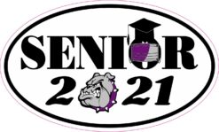 Purple Bulldog Face Mask Senior 2021 Vinyl Sticker
