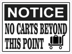 Luggage No Carts Beyond This Point Vinyl Sticker