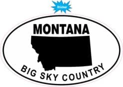 StickerTalk Oval Montana Big Sky Country Vinyl Sticker, 7.75 inches x 4.75 inches