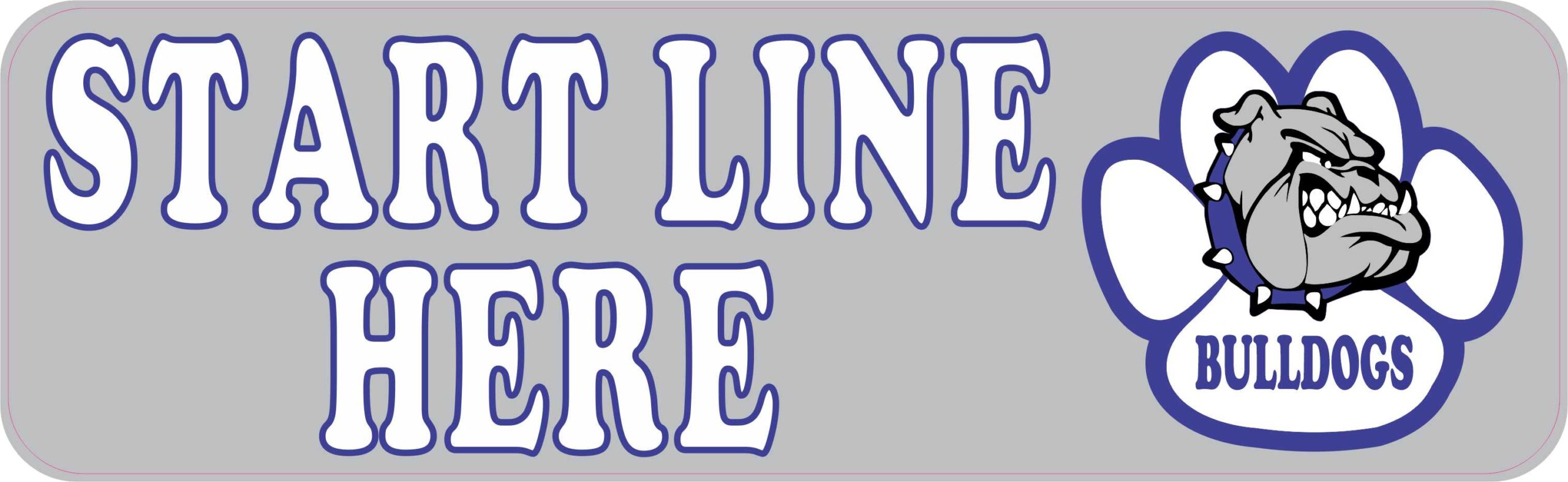 Blue Bulldog Start Line Here Magnet