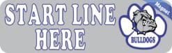 StickerTalk Blue Bulldog Start Line Here Magnet, 10 inches x 3 inches
