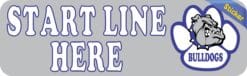 StickerTalk Blue Bulldog Start Line Here Vinyl Sticker, 10 inches x 3 inches