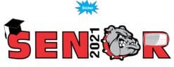 StickerTalk Red Bulldog Senior 2021 Vinyl Sticker, 10 inches x 3