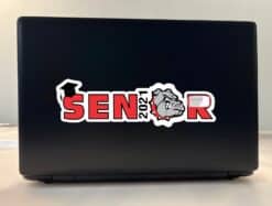 StickerTalk Red Bulldog Senior 2021 Vinyl Sticker, 10 inches x 3