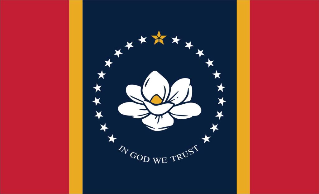 Mississippi in God We Trust Flag Vinyl Sticker