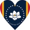 Heart Mississippi in God We Trust Flag Vinyl Sticker