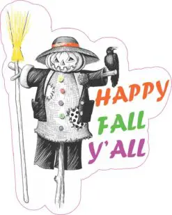 Scarecrow Happy Fall Yall Vinyl Sticker