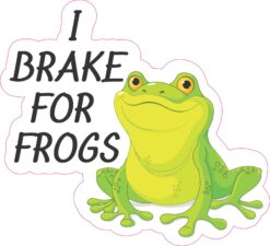 I Brake for Frogs Vinyl Sticker