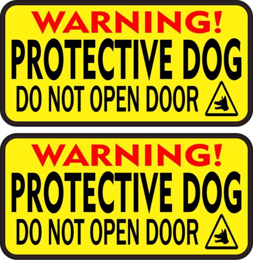 Do Not Open Door Protective Dog Vinyl Stickers