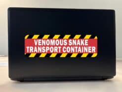 StickerTalk Venomous Snake Transport Container Vinyl Sticker, 10