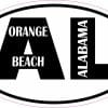 StickerTalk Oval AL Orange Beach Vinyl Sticker, 5 inches x 3 inches