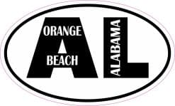StickerTalk Oval AL Orange Beach Vinyl Sticker, 5 inches x 3 inches
