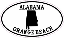 Oval Orange Beach Alabama Vinyl Sticker