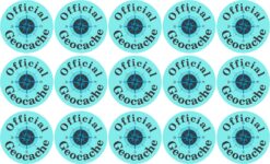 Teal Official Geocache Vinyl Stickers