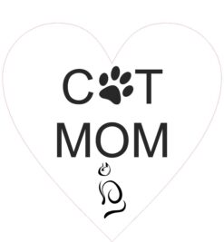 Heart Shaped Cat Mom Vinyl Sticker