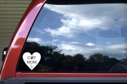 Heart Shaped Cat Mom Vinyl Sticker