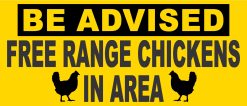 StickerTalk Free Range Chickens in Area Magnet, 7 inches x 3 inc