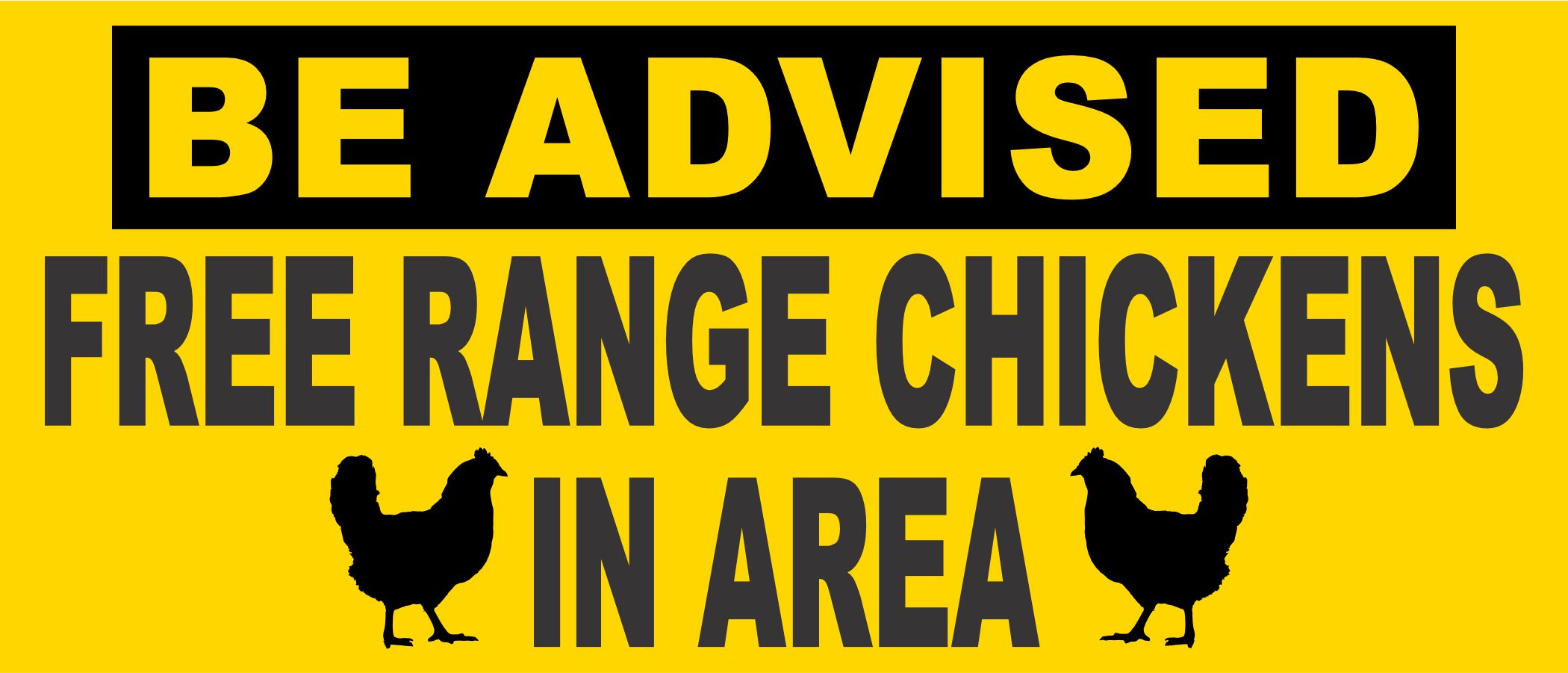 StickerTalk Free Range Chickens in Area Magnet, 7 inches x 3 inc