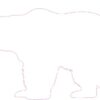 Left Facing White Bear Vinyl Sticker