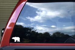 Left Facing White Bear Vinyl Sticker