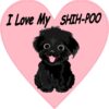 Black Fur I Love My Shih-Poo Vinyl Sticker
