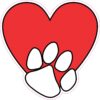 Paw Print Heart Vinyl Sticker