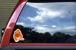Orange Bear Mascot Vinyl Sticker