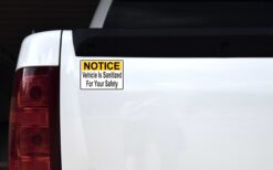 Vehicle Is Sanitized for Your Safety Vinyl Sticker
