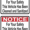 This Vehicle Has Been Cleaned and Sanitized Vinyl Stickers