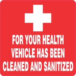 Vehicle Has Been Cleaned and Sanitized Magnet