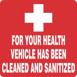 StickerTalk Vehicle Has Been Cleaned and Sanitized Magnet, 5 inches x 5 inches