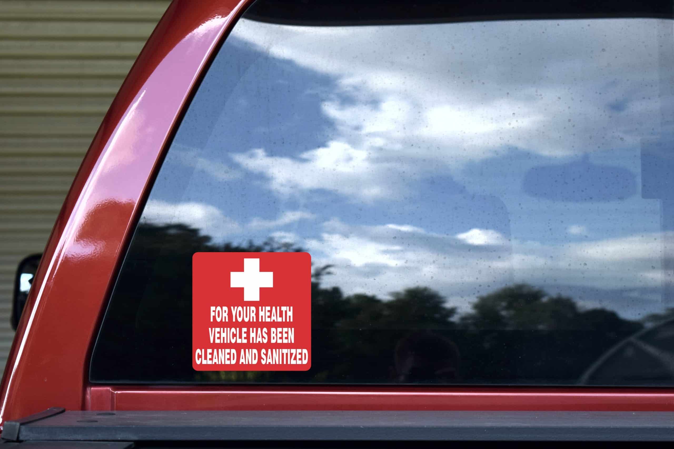 StickerTalk Vehicle Has Been Cleaned and Sanitized Vinyl Sticker, 5 inches x 5 inches - Image 5