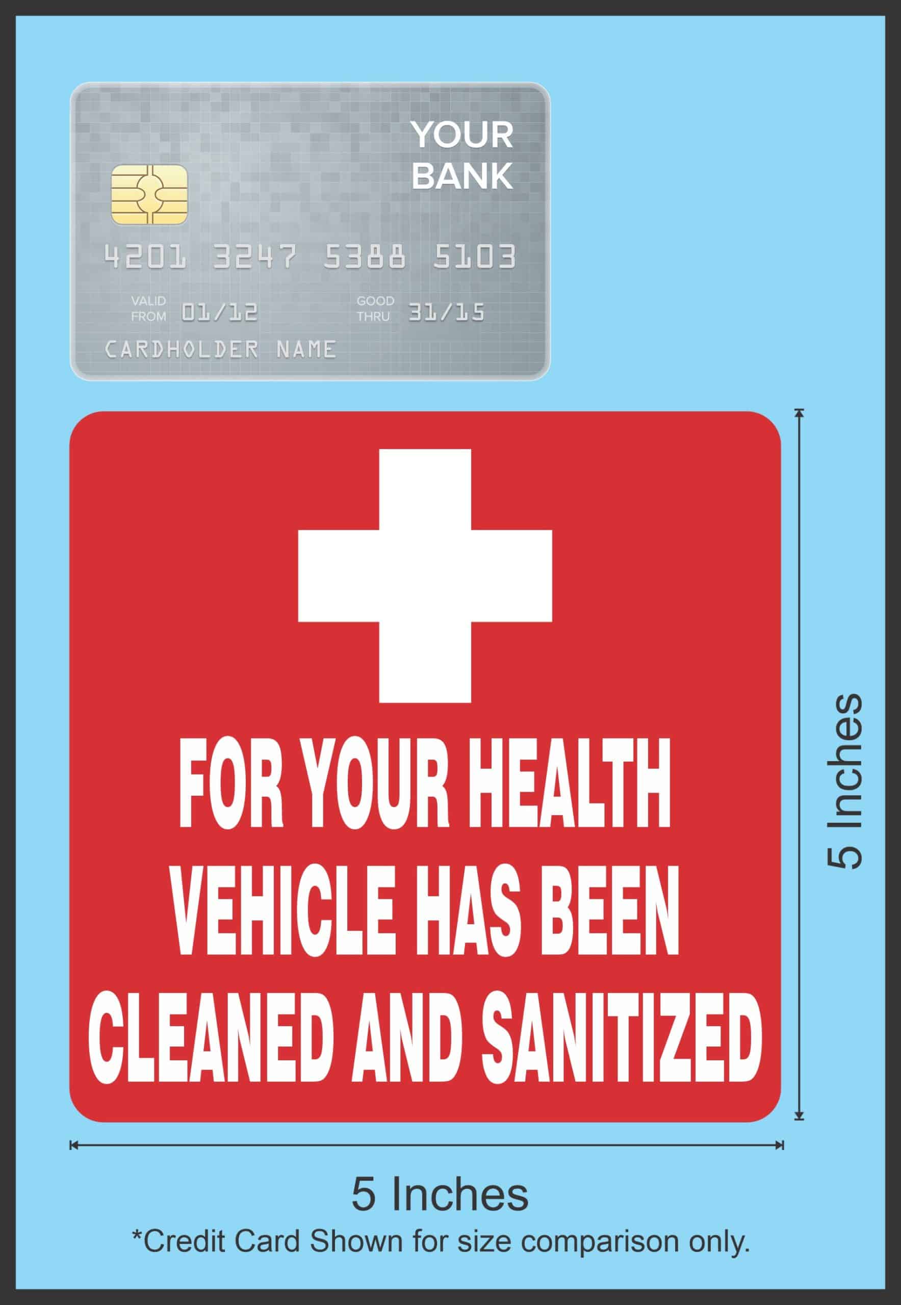 StickerTalk Vehicle Has Been Cleaned and Sanitized Vinyl Sticker, 5 inches x 5 inches - Image 7