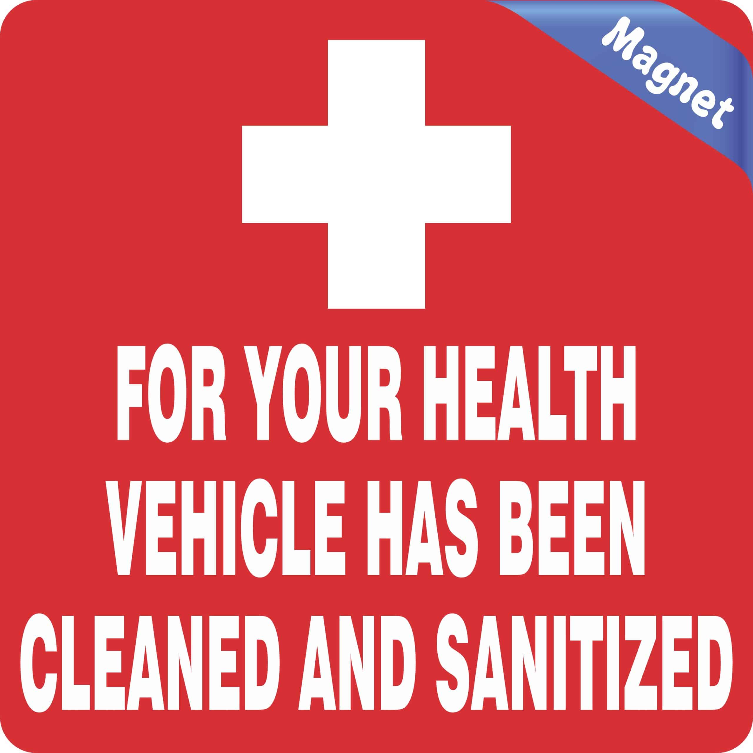StickerTalk Vehicle Has Been Cleaned and Sanitized Magnet, 5 inches x 5 inches - Image 2